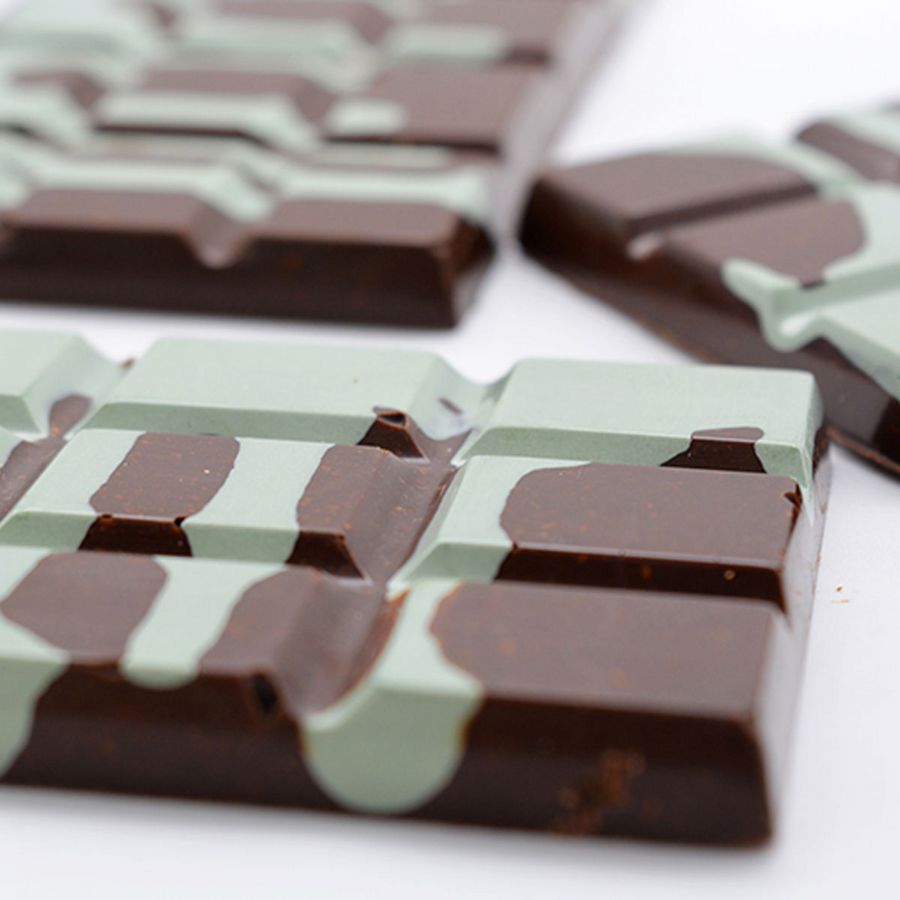 Shop Trippy Chocolate Bar Molds with THC Symbol